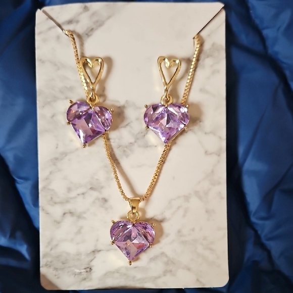 DANRAH Sterling Silver Heart Necklace Set With Zircon - Includes Necklace & Matching Earrings, 925 Silver, Gift Box, For Women & Brides - View #11